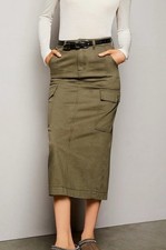 Gonna jeans midi denim con