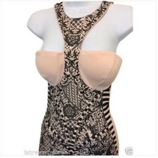 mini abito vestito tubino senza maniche color carne cipria, print fantasia