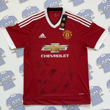 Maglia Manchester United 2015/2016 squadra firmata home originale nuova con etichetta