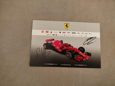 Cartolina Ferrari SF71H con autografi - F1