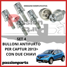 KIT 4 BULLONI ANTIFURTO CERCHI IN LEGA RENAULT CAPTUR DAL 2013 AL 2019 2 CHIAVI