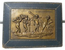 QUADRO PUTTINI ANGELI SCULTURA PLACCA ERA VITTORIANA IN BRONZO SCULTURA RARO /92