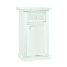 MOBILETTO PORTA TELEFONO IN LEGNO ARTE POVERA CLASSICO BIANCO OPACO