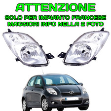 COPPIA FARI FANALE PROIETTORi ANT DX SX TOYOTA YARIS DAL 06 AL 08 H4 