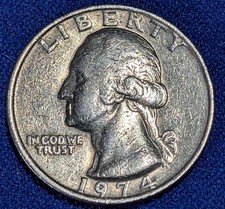 Moneta quarto di dollaro 1974
