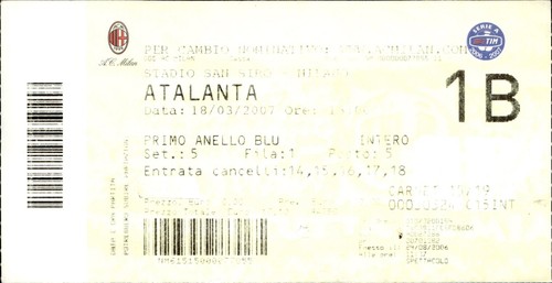 Biglietto stadio serie milan - stadio,