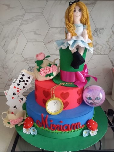 Torta scenografica alice nel - scenografica,