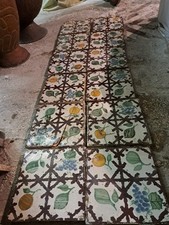 12 Mattonella Antica  Piastrella Riggiola Maiolica epoca antica  Vintage Quadro