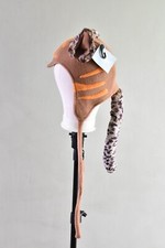 Cappello gatto BN pile coda di