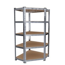 Scaffale angolare in metallo e 5 ripiani MDF 180x90x40 cm 875 kg di carico