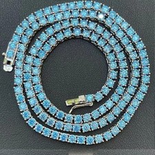 Collana Tennis Moissanite Blu