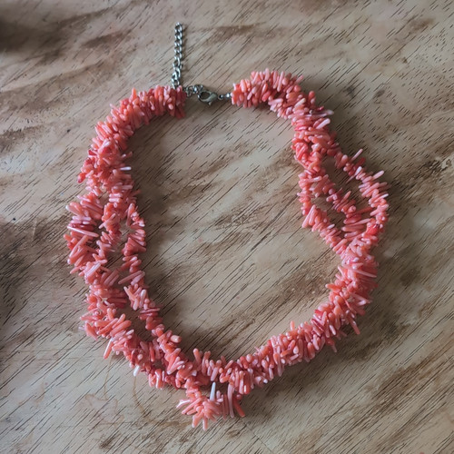 Collana vintage rosa corallo - collana,