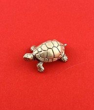 solid silver vintage 1960s miniature turtle