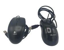 Stock vintage con mouse Logitech B110 e Nilox M3007 neri con cavo USB