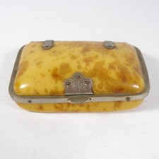 ANTICO PORTASIGARETTE PORTA SIGARETTE TABACCHIERA CELLULOIDE E METALLO VINTAGE