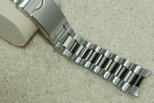 Bracciale President Acciaio Inox Piega Centrale Cinturino Orologio 22-26mm Estremità Curva