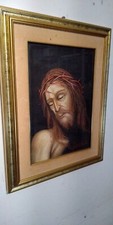 Quadro disegno a pastelli  gesu cristo Cornice in Legno quadro d' autore Q12