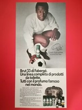 PUBBLICITA' ORIGINALE ADVERTISING BRUT 33 " PELE' " CON AUTOGRAFO STAMPATO 1976