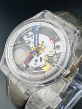 Raro quadrante scheletro trasparente Swatch Jelly Fish GK100 vintage funzionante anni 80 X1