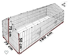pollaio per galline parte in legno 120*60*80 parte in metallo 180*50*75*h. 