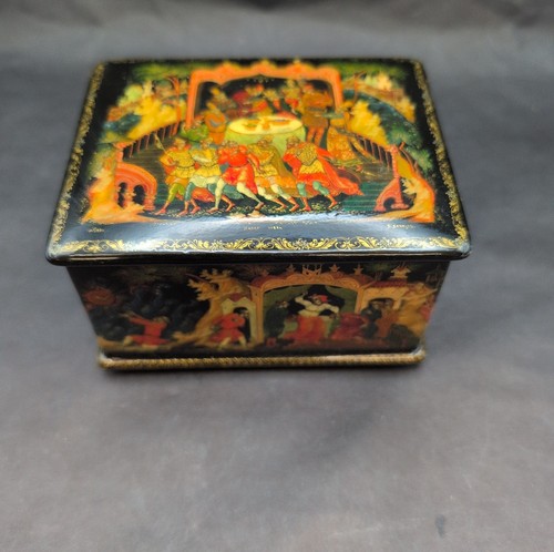 Autentica scatola lacca - , palekh