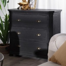 MOBILE COMO' CASSETTIERA NERA PROVENZALE SHABBY CHIC FRANCESE Mobili etnicoutlet