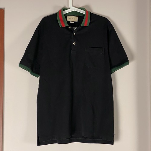 Polo nera gucci con logo - con,
