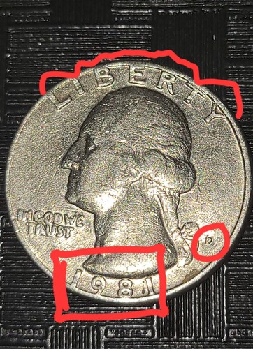 Quarto dollaro 1981 con - di,