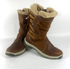 Santana Canada Morella Women' Size 10 Leather Boot Brown Wool- Faux Fur Lined