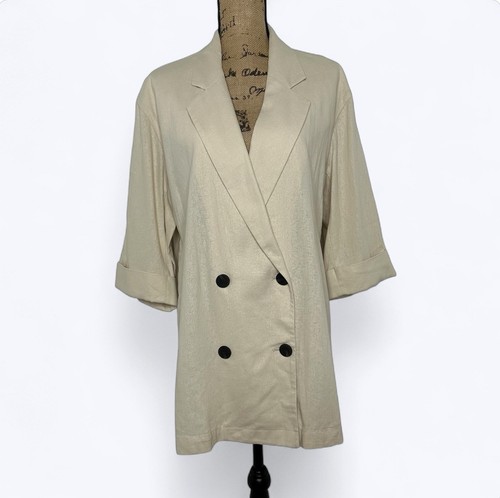 Blazer doppiopetto misto lino