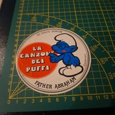 adesivo vintage STICKER kleber la canzone dei puffi father abraham sepp & peyo