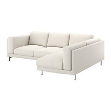 Copridivano Ikea per divano 3 posti Nockeby con chaise longue destra in Tallmyra beige chiaro
