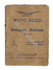 Motociclismo - Libretto uso manutenzione Moto Guzzi Galletto 160 cc. - 1950