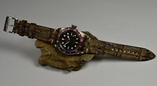 CINTURINO OROLOGIO 22 20 18 MM MARRONE SUGHERO VERA PELLE ALLIGATORE ANOBUCAT...