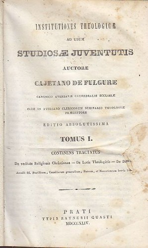 Institutiones theologicae - theologicae, ad