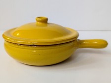 Padella padella crepe Albisola in terracotta gialla vintage coperchio coop. Stov. #18 Italia
