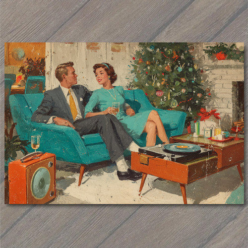 Cartolina coppia natale - cartolina,