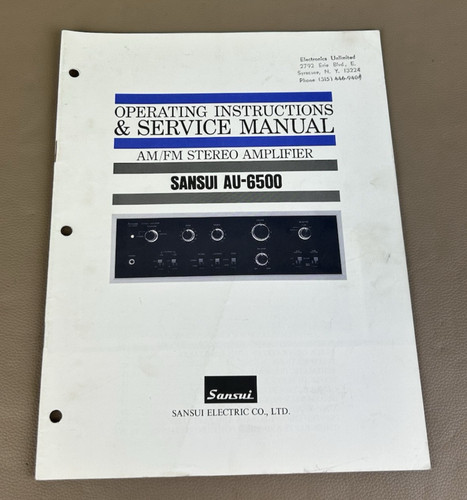 Sansui 6500 manuale di - manuale,