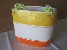 Vaso portafiori in ceramica con fori da appendere adatto a interni e esterni