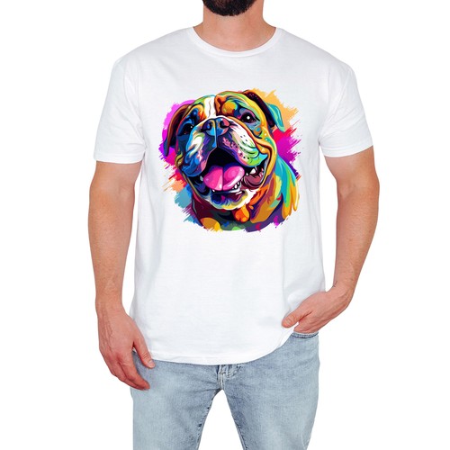 Shirt uomo bulldog colorata - t-shirt,