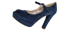 SCARPE DONNA DECOLLETE TACCO ALTO BLU CON CINTURINA TAG 35 BY ALYSA