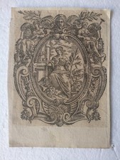 incisione antica Carlo Theti o Teti Nola-Padova mitologia romana Daa Pax Pace