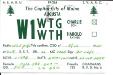 QSL  1955 Augusta Maine