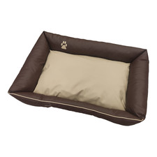 Cuccia Cesta per Cani Cuscino Divano Posto Relax Similpelle XXL Marrone-Beige
