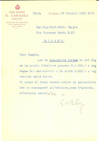 1935 milano lettera giovanni - 1935,