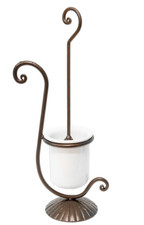 LINEA RELAX Portascopino in ferro battuto e ceramica varie finiture