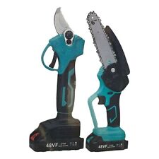 KIT 2 PZ FORBICE A BATTERIA DA POTATURA +MOTOSEGA +VALIGIA CESOIA 48V 2 BATTERIE