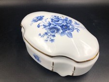 Porta gioielli portagioie soprammobile scatola LIMOGES GRIFFES  ROSE BLU oro