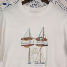 VINTAGE TRUSSARDI SPORT WHITE T-SHIRT M TEE Sailing Regata Vela MADE IN ITALY 