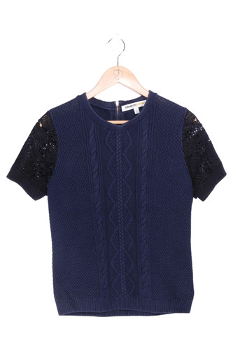 Top donna maglia blu - donna, intrecci